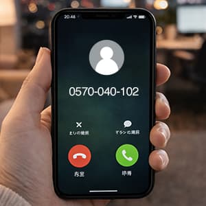 「0570040102」は出光クレジットから着信