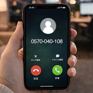 「0570040108」は出光クレジットから着信